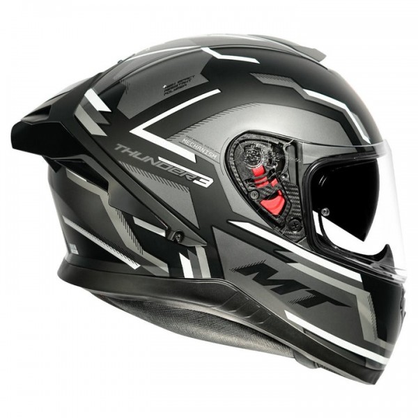 MT THUNDER3 PRO BLAZE MATT BLACK GREY HELMET
