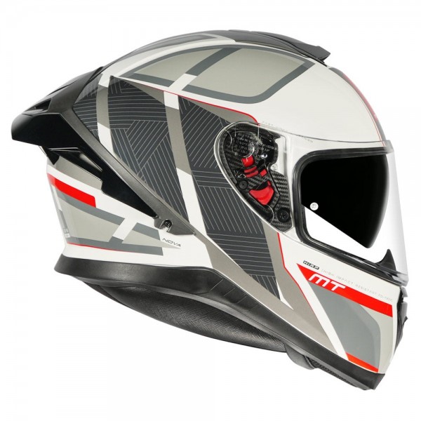 MT THUNDER3 PRO NOVA GLOSS WHITE RED HELMET