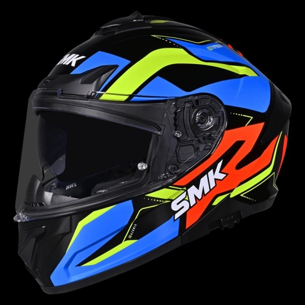 SMK TYPHOON AZONIX GLOSS BLACK BLUE ORANGE (GL257) HELMET