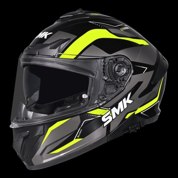 SMK TYPHOON AZONIX  GLOSS BLACK GREY YELLOW (GL264) HELMET