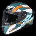 SMK TYPHOON AZONIX MATT GREEN WHITE ORANGE (MA817) HELMET