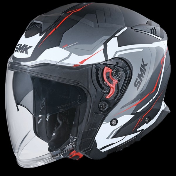 SMK GTJ ESCAPE MATT BLACK WHITE RED (MA213) HELMET
