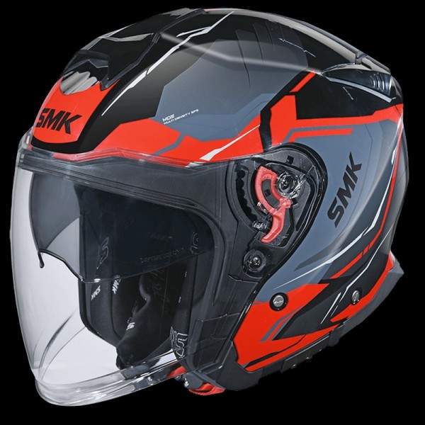 SMK GTJ ESCAPE GLOSS BLACK RED GREY (GL236) HELMET