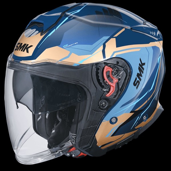 SMK GTJ ESCAPE GLOSS BLUE ORANGE (GL575) HELMET