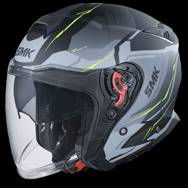 SMK GTJ ESCAPE MATT BLACK GREY YELLOW(MA264) HELMET