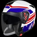SMK GTJ RAMBLER GLOSS WHITE BLUE RED (GL153) HELMET