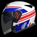 SMK GTJ RAMBLER GLOSS WHITE BLUE RED (GL153) HELMET