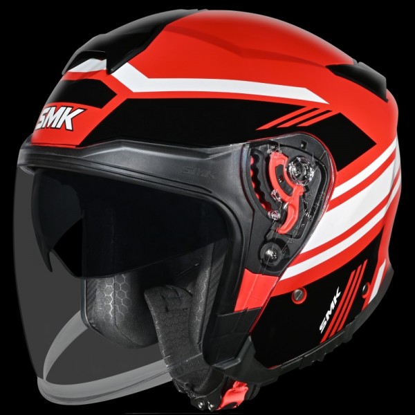 SMK GTJ RAMBLER GLOSS RED BLACK WHITE (GL321) HELMET