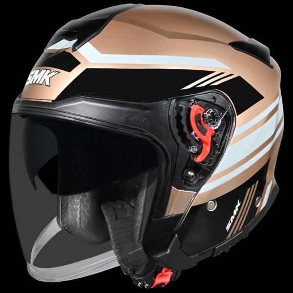 SMK GTJ RAMBLER GLOSS GOLD BLACK GREY  (GL726) HELMET