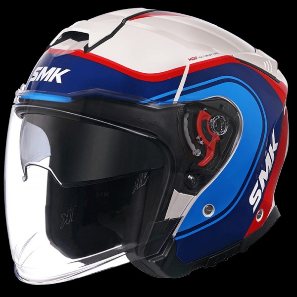 SMK GTJ LIBERO GLOSS WHITE BLUE RED (GL153) HELMET