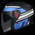 SMK GTJ RAMBLER MATT BLACK BLUE GREY (GL256) HELMET