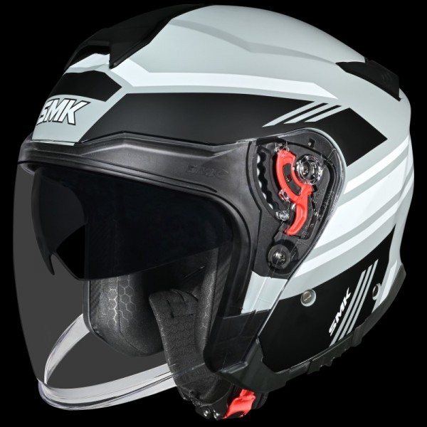 SMK GTJ RAMBLER MATT GREY BLACK WHITE (GL621) HELMET