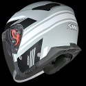 SMK GTJ RAMBLER MATT GREY BLACK WHITE (GL621) HELMET