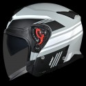 SMK GTJ RAMBLER MATT GREY BLACK WHITE (GL621) HELMET