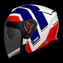 SMK GTJ ROVER GLOSS WHITE BLUE RED (GL153) HELMET