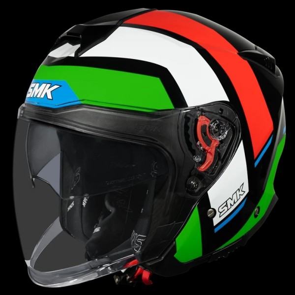 SMK GTJ ROVER GLOSS BLACK GREEN RED (GL283) HELMET