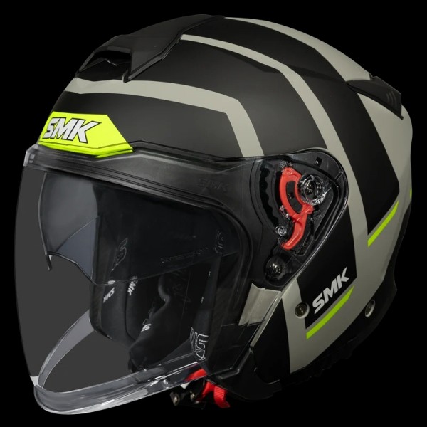 SMK GTJ ROVER MATT GREY BLACK YELLOW (MA624) HELMET