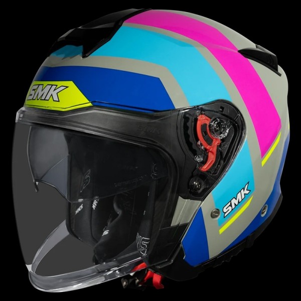 SMK GTJ ROVER GLOSS GREY BLUE PINK (GL659) HELMET