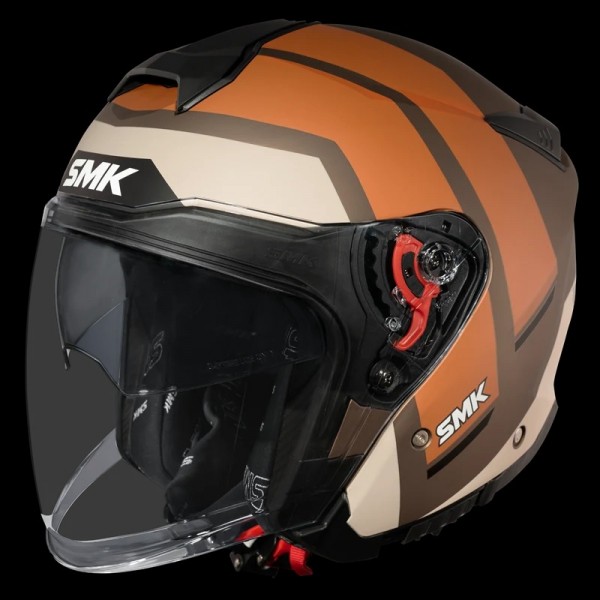 SMK GTJ ROVER MATT GOLD ORANGE WHITE (MA771) HELMET