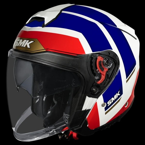 SMK GTJ ROVER GLOSS WHITE BLUE RED (GL153) HELMET
