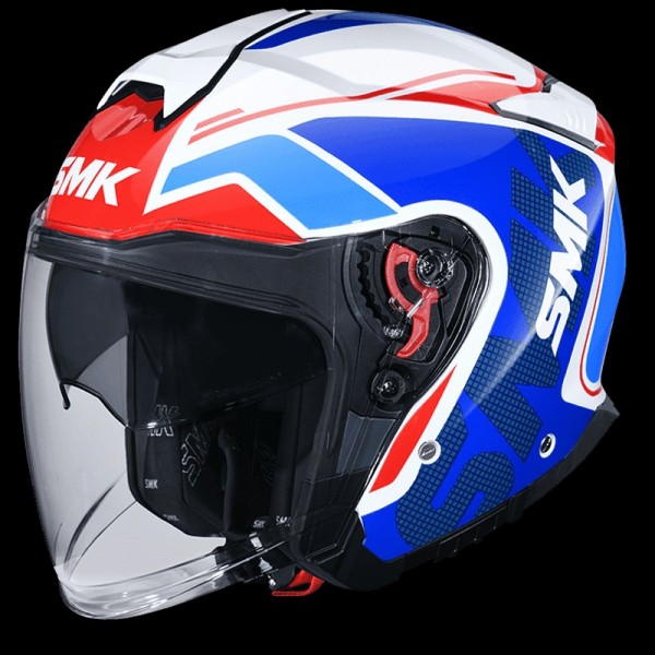SMK GTJ TOURER GLOSS WHITE RED BLUE (GL135) HELMET