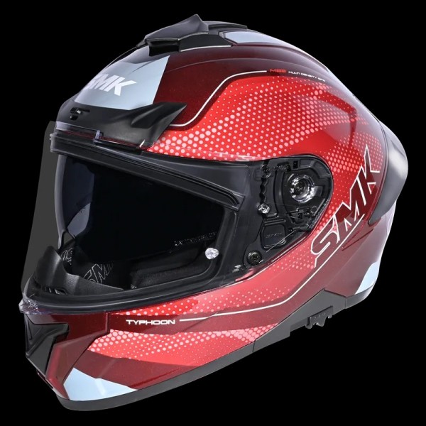 SMK TYPHOON MYSTIC GLOSS RED GREY (GL336) HELMET