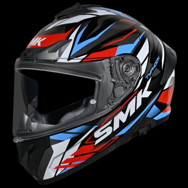 SMK TYPHOON RIVAL GLOSS BLACK WHITE RED (GL213) HELMET