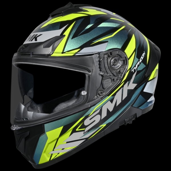 SMK TYPHOON RIVAL GLOSS BLACK BLUE YELLOW CAMELEON (GL254C) HELMET