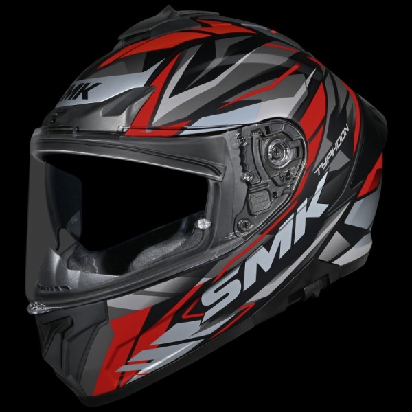 SMK TYPHOON RIVAL MATT BLACK GREY RED (MA263) HELMET