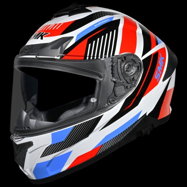 SMK TYPHOON SPARKO GLOSS WHITE RED BLUE (GL135) HELMET