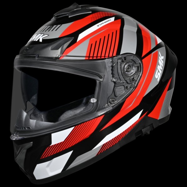 SMK TYPHOON SPARKO GLOSS BLACK RED GREY (GL236) HELMET