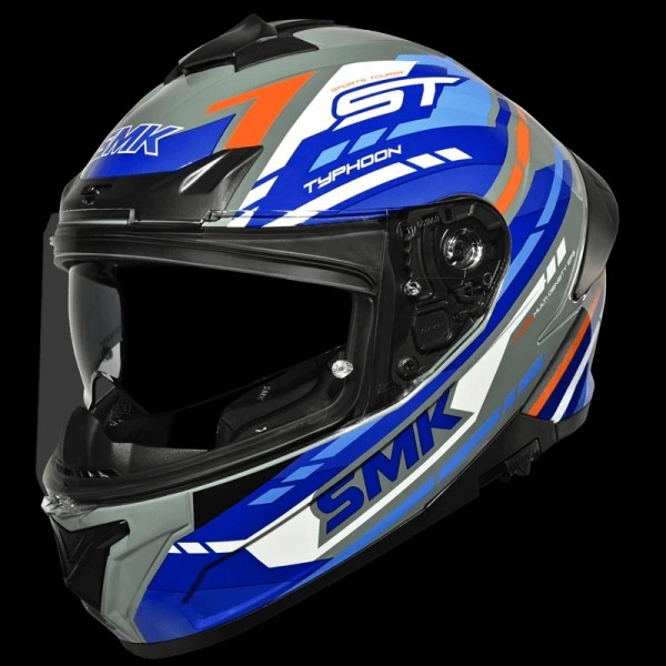 SMK TYPHOON SPORTS TOURER GLOSS GREY BLUE WHITE (GL651) HELMET