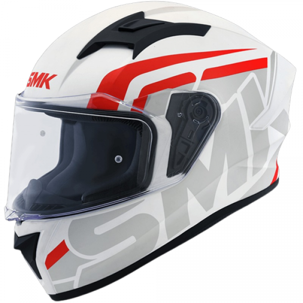 SMK STELLAR STAGE GLOSS WHITE GREY RED (GL163) HELMET