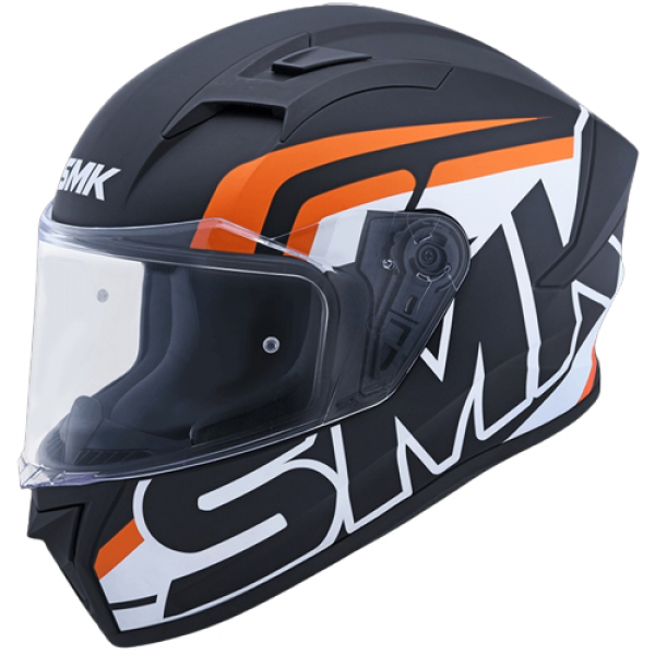 SMK STELLAR STAGE GLOSS BLACK WHITE ORANGE (GL217) HELMET