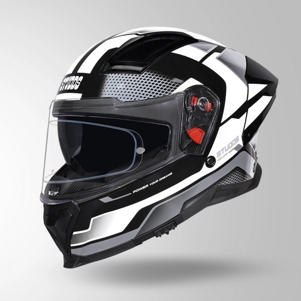 STUDDS HELIOS D1 ASPHALT DECOR BLACK & GREY HELMET