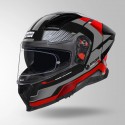 STUDDS HELIOS D1 ASPHALT DECOR BLACK / GREY & RED HELMET