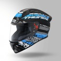 STUDDS THUNDER D1 DECOR MATT BLACK & BLUE WITH SPOILER