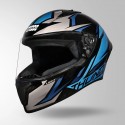 STUDDS THUNDER D1 LIGHTVOLT DECOR BLACK / GREY & BLUE HELMET