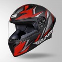 STUDDS THUNDER D1 LIGHTVOLT DECOR MATT BLACK / RED & GREY HELMET