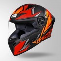STUDDS THUNDER D1 LIGHTVOLT DECOR MATT BLACK / RED & ORANGE HELMET