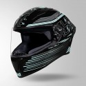 STUDDS THUNDER D11 DECOR BLACK & BLUE WITH SPOILER HELMET