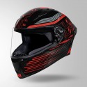 STUDDS THUNDER D11 DECOR BLACK & RED WITH SPOILER HELMET
