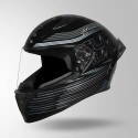 STUDDS THUNDER D11 DECOR BLACK & LIVID GREY WITH SPOILER HELMET