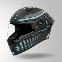 STUDDS THUNDER D11 DECOR MATT BLACK & BLUE WITH SPOILER HELMET