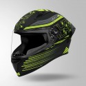 STUDDS THUNDER D11 DECOR MATT BLACK & FLUORESCENT YELLOW WITH SPOILER HELMET