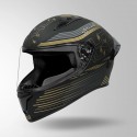 STUDDS THUNDER D11 DECOR MATT BLACK & GOLDEN WITH SPOILER HELMET