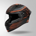STUDDS THUNDER D11 DECOR MATT BLACK & ORANGE WITH SPOILER HELMET
