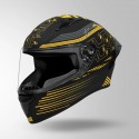 STUDDS THUNDER D11 DECOR MATT BLACK &  YELLOW WITH SPOILER HELMET