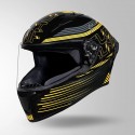 STUDDS THUNDER D11 DECOR BLACK & YELLOW WITH SPOILER HELMET