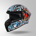 STUDDS THUNDER D12 ANGLERFISH DECOR BLACK/BLUE & RED WITH SPOILER HELMET